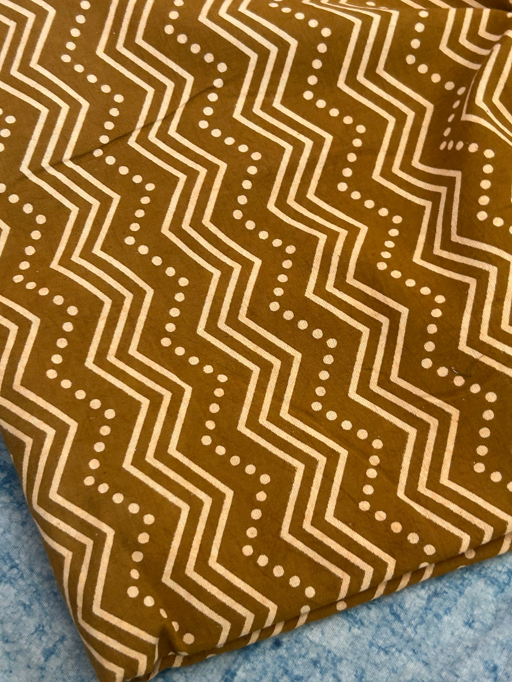 Hand Sreen Printed Azofree dye cotton - Muted Mustard (2.5m)