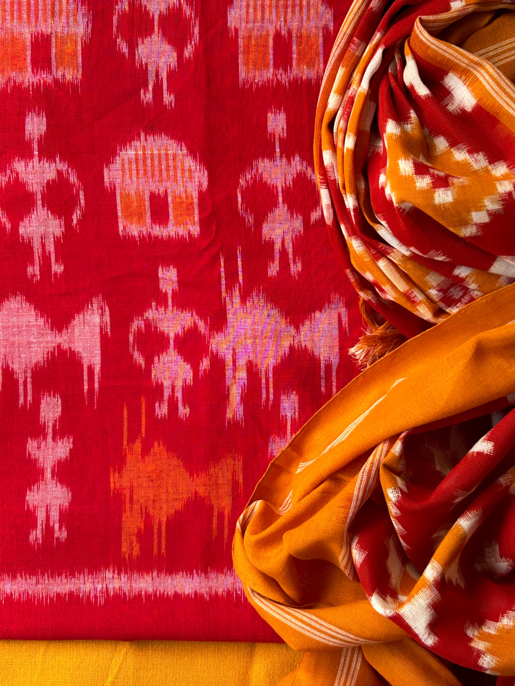Sharvari - Handwoven Ikath Kurta Dupatta Set