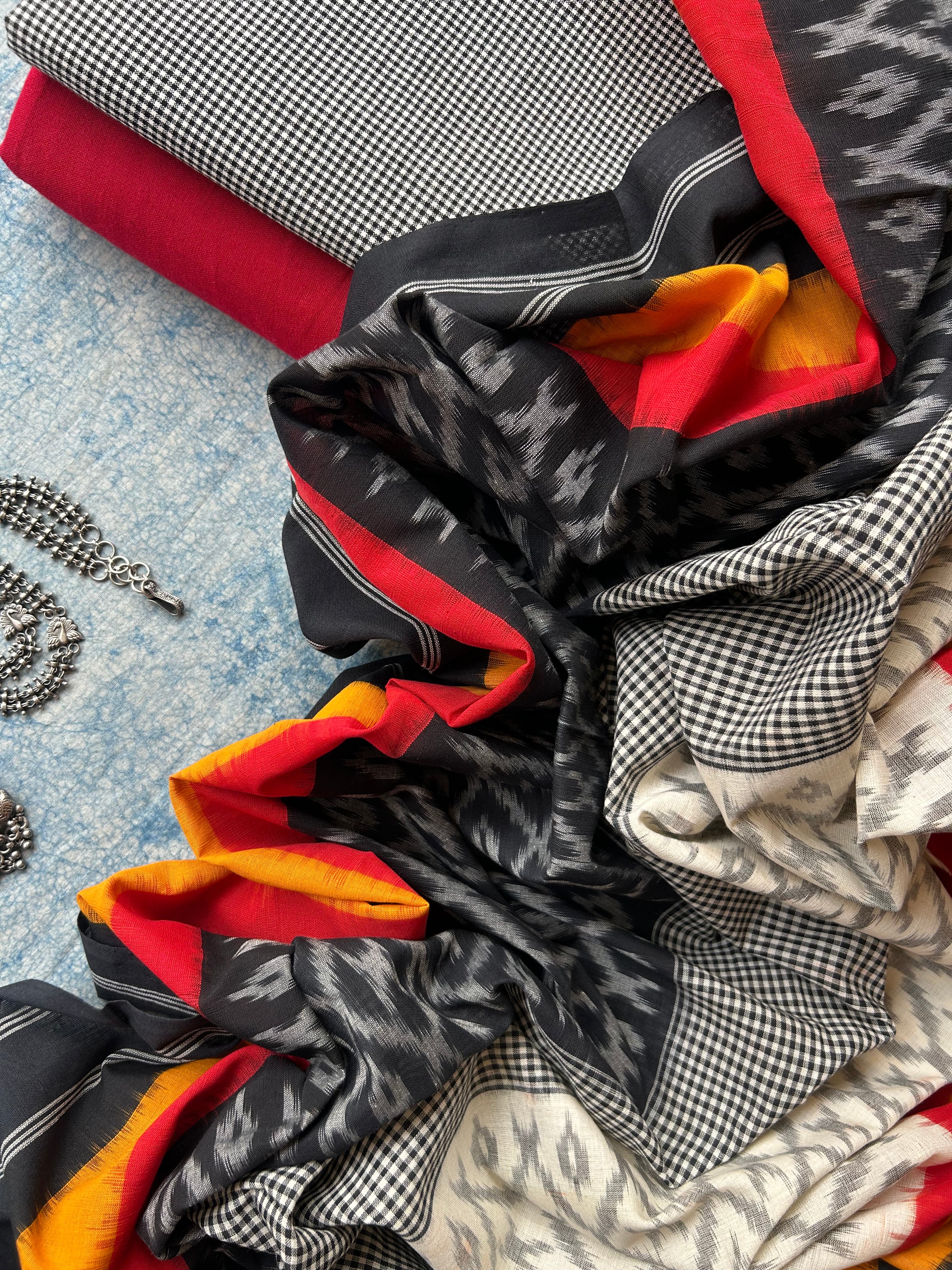 Handwoven Ikat Kurta Dupatta Set