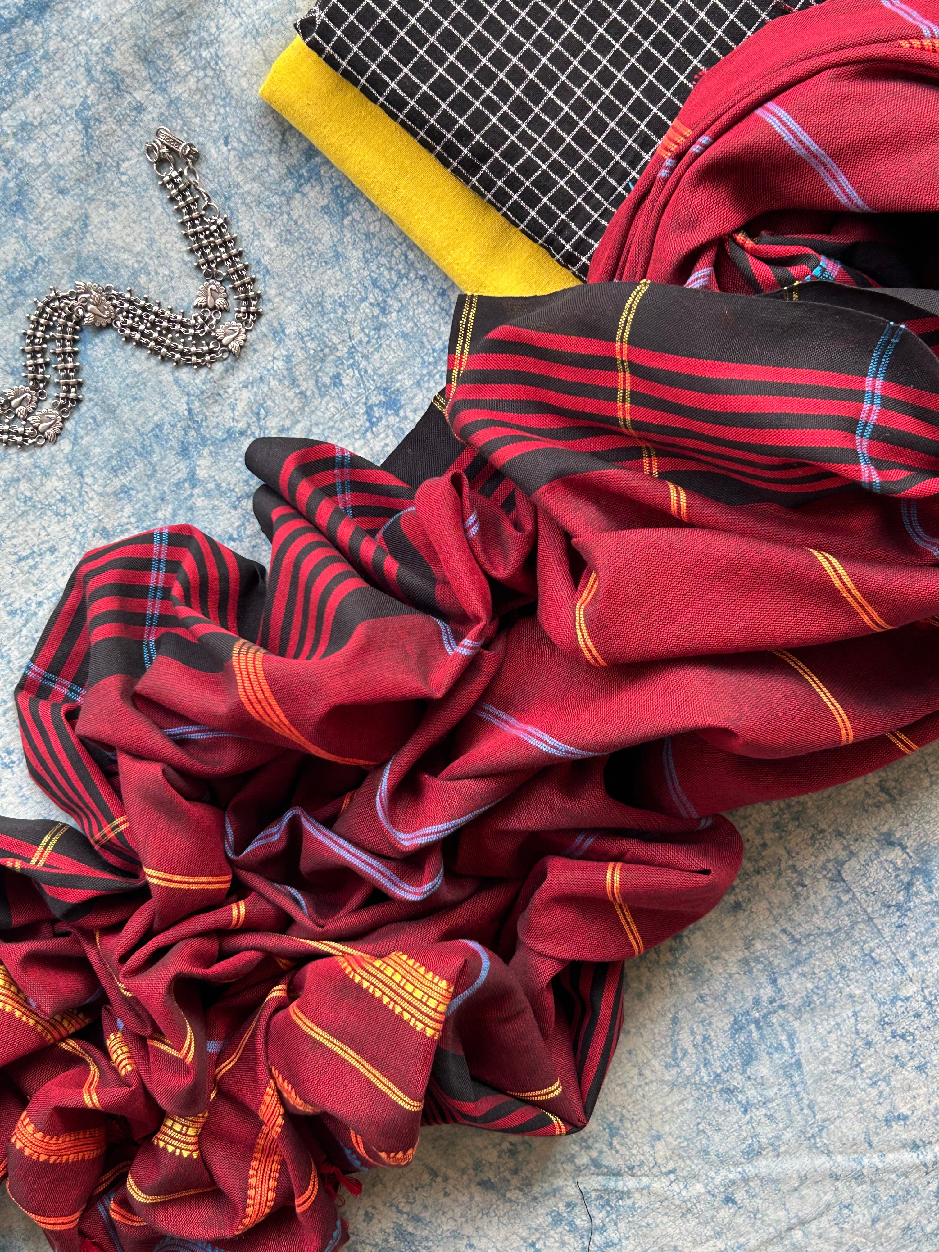 Angarika - Handspun Handwoven Kotpad and Bhujodi Dupatta Set