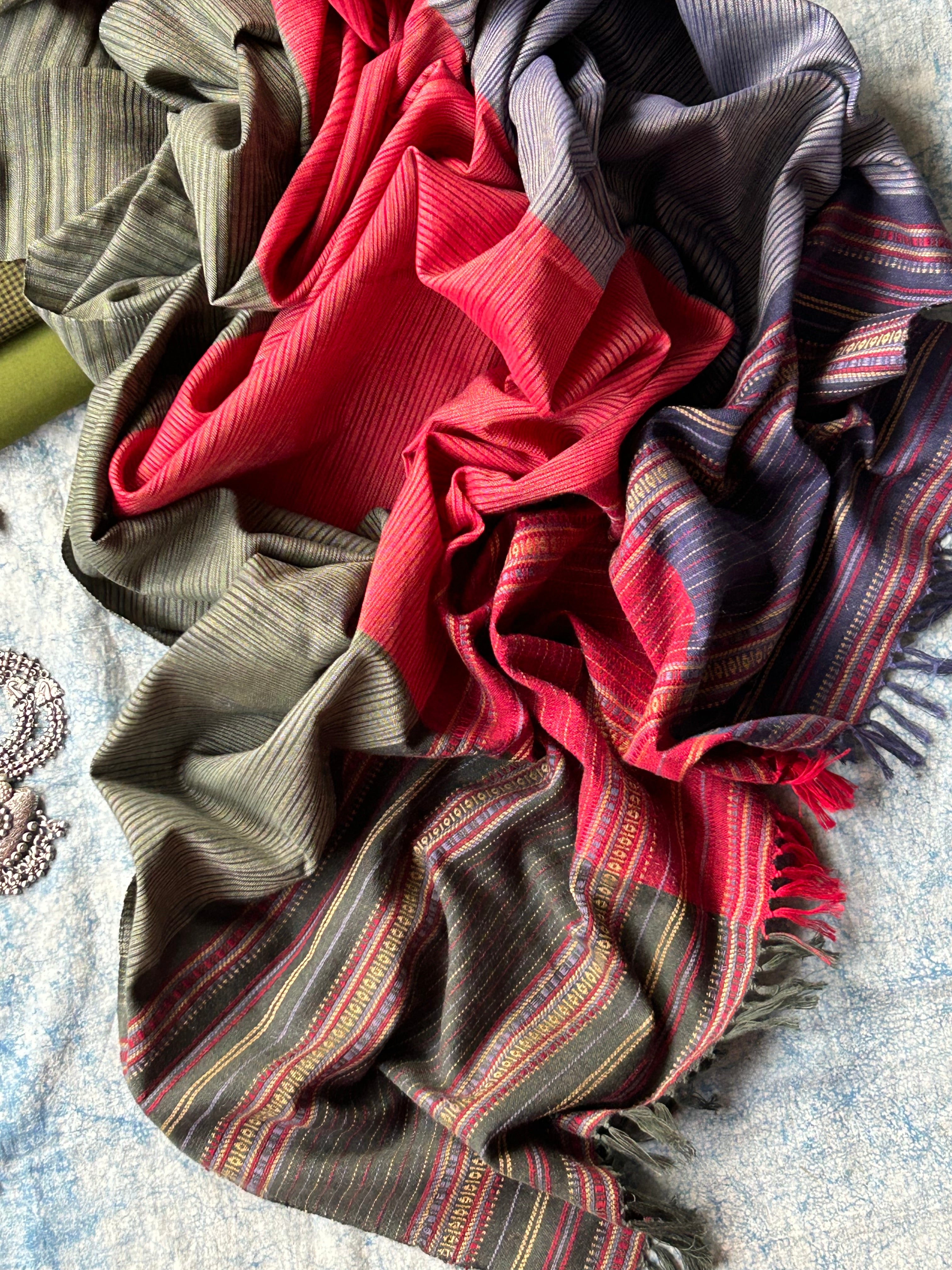 Vanya - Handwoven Telangana Cotton and Bhujodi Dupatta Set