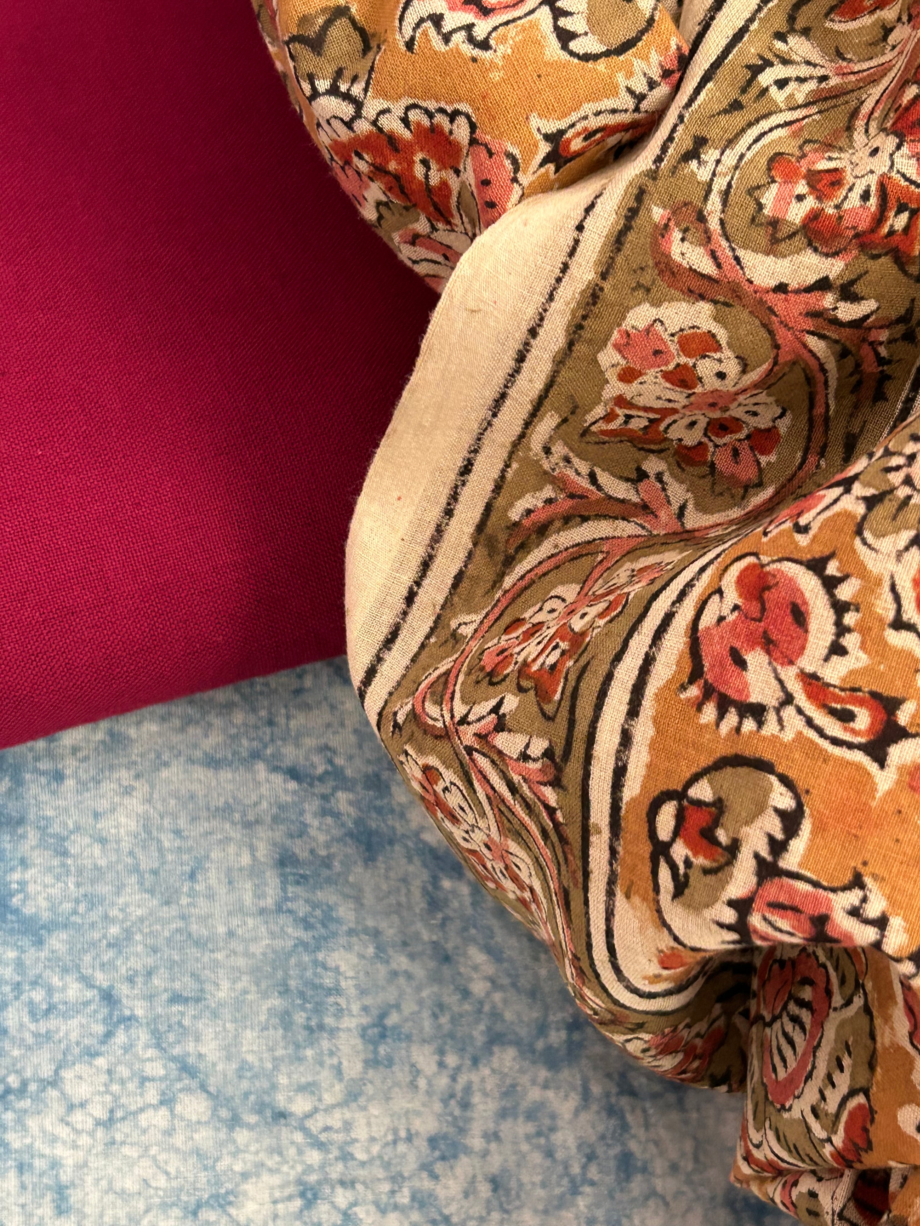 Handwoven Handcrafted Ikath Kalamkari Kurta Dupatta Set
