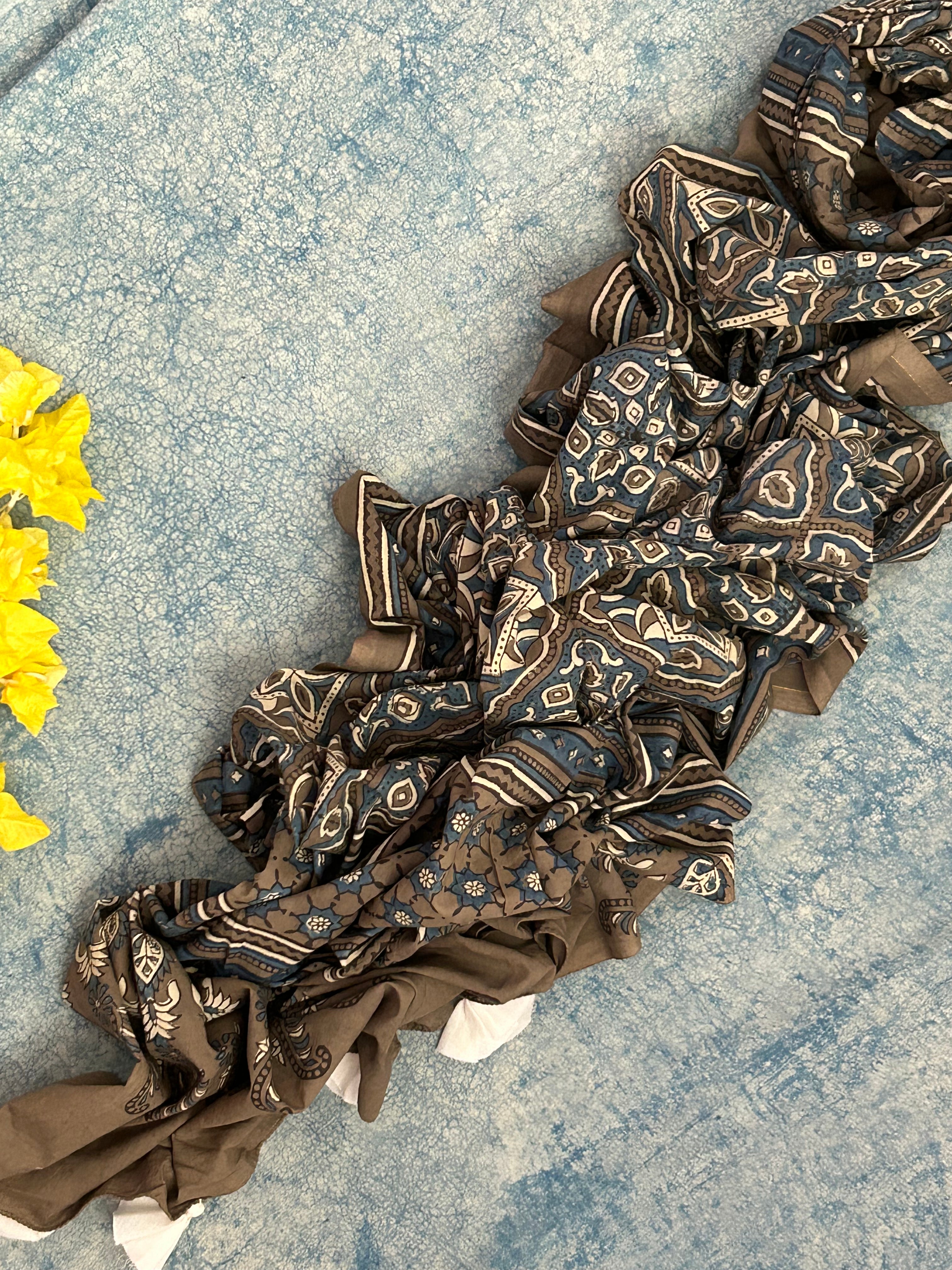 Natural Dyes Hand Block Ajrakh Dupatta