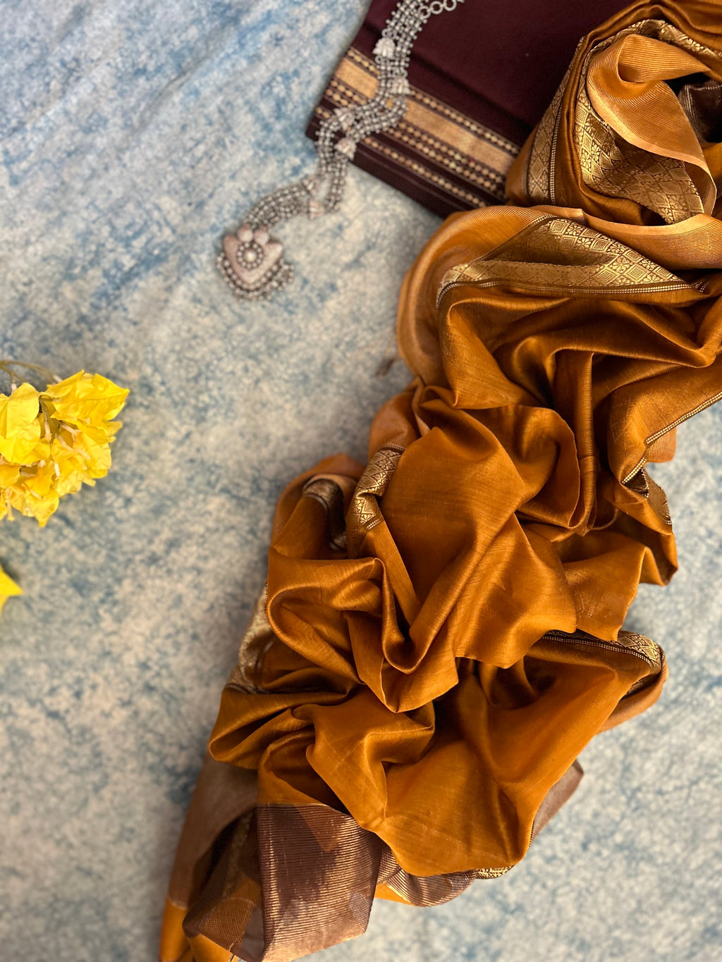 Handwoven Maheshwari Kurta Dupatta Set