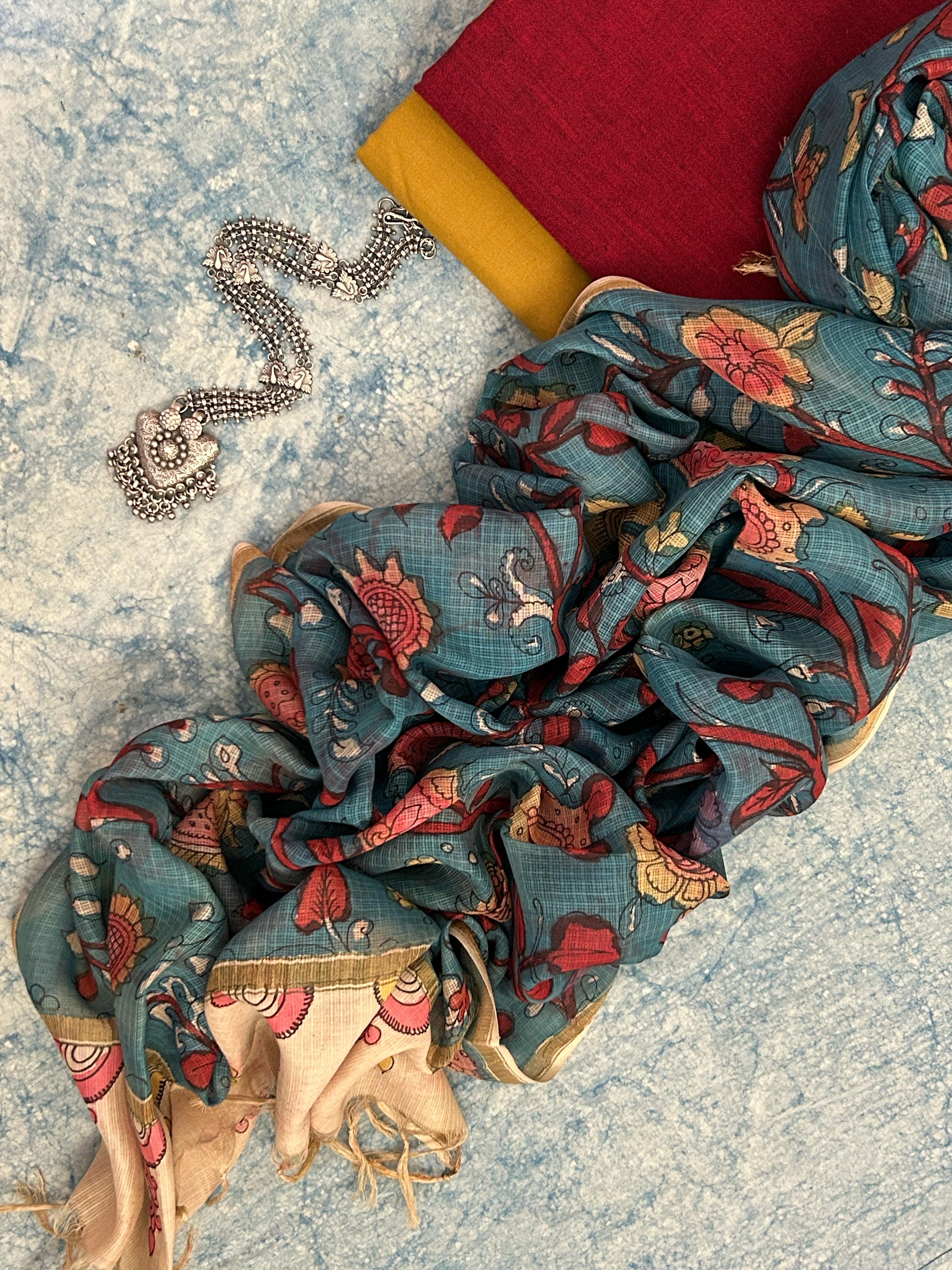 Handwoven Handpainted Kalamkari Set