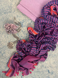 Handwoven Bhujodi Kala Cotton Set - Lavender