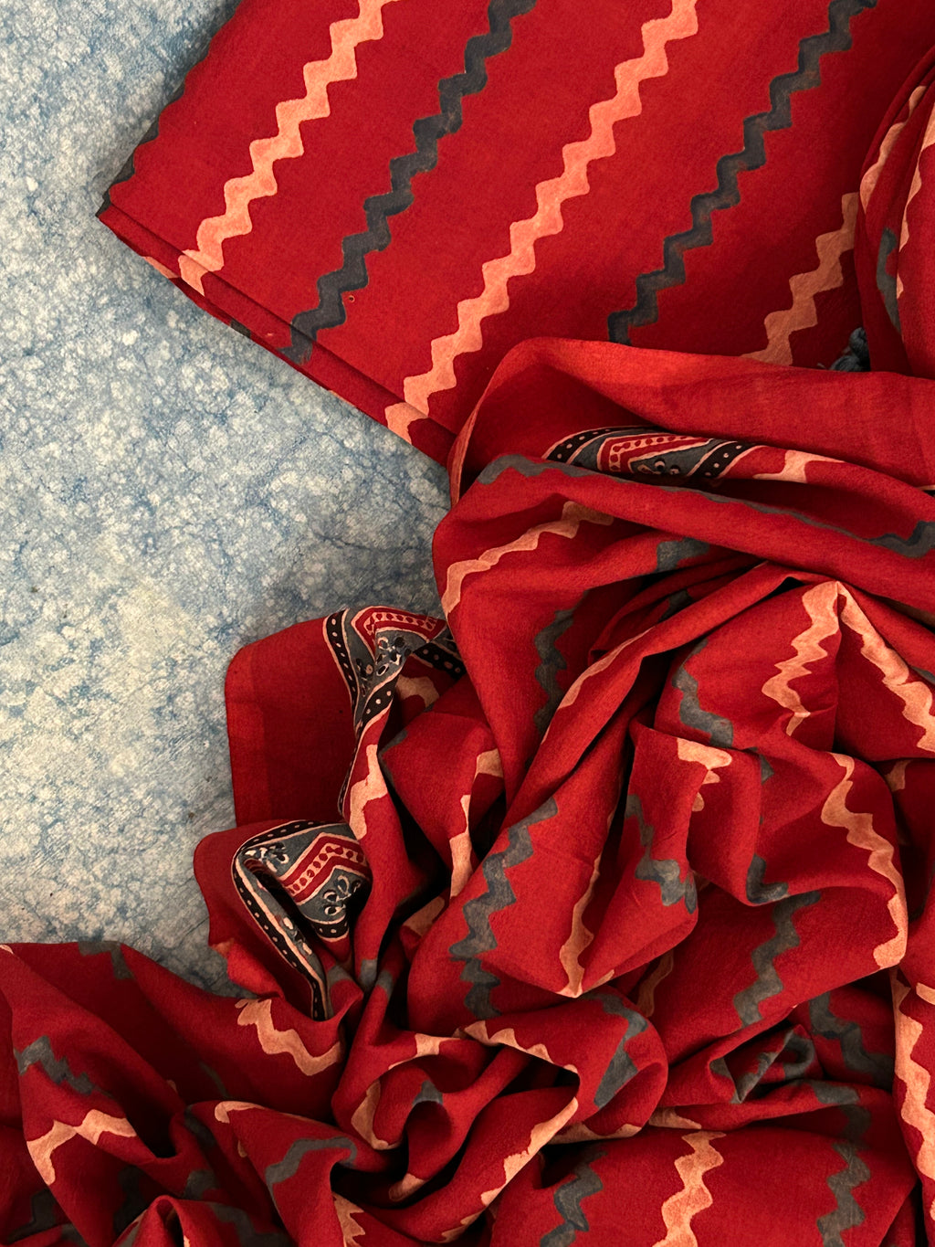 Natural Dyes Handcrafted Ajrakh Kurta Dupatta Set