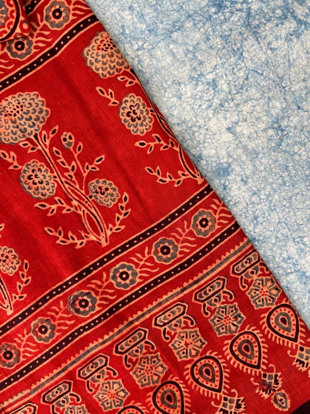 Natural Dyes Hand Block Ajrakh Dupatta