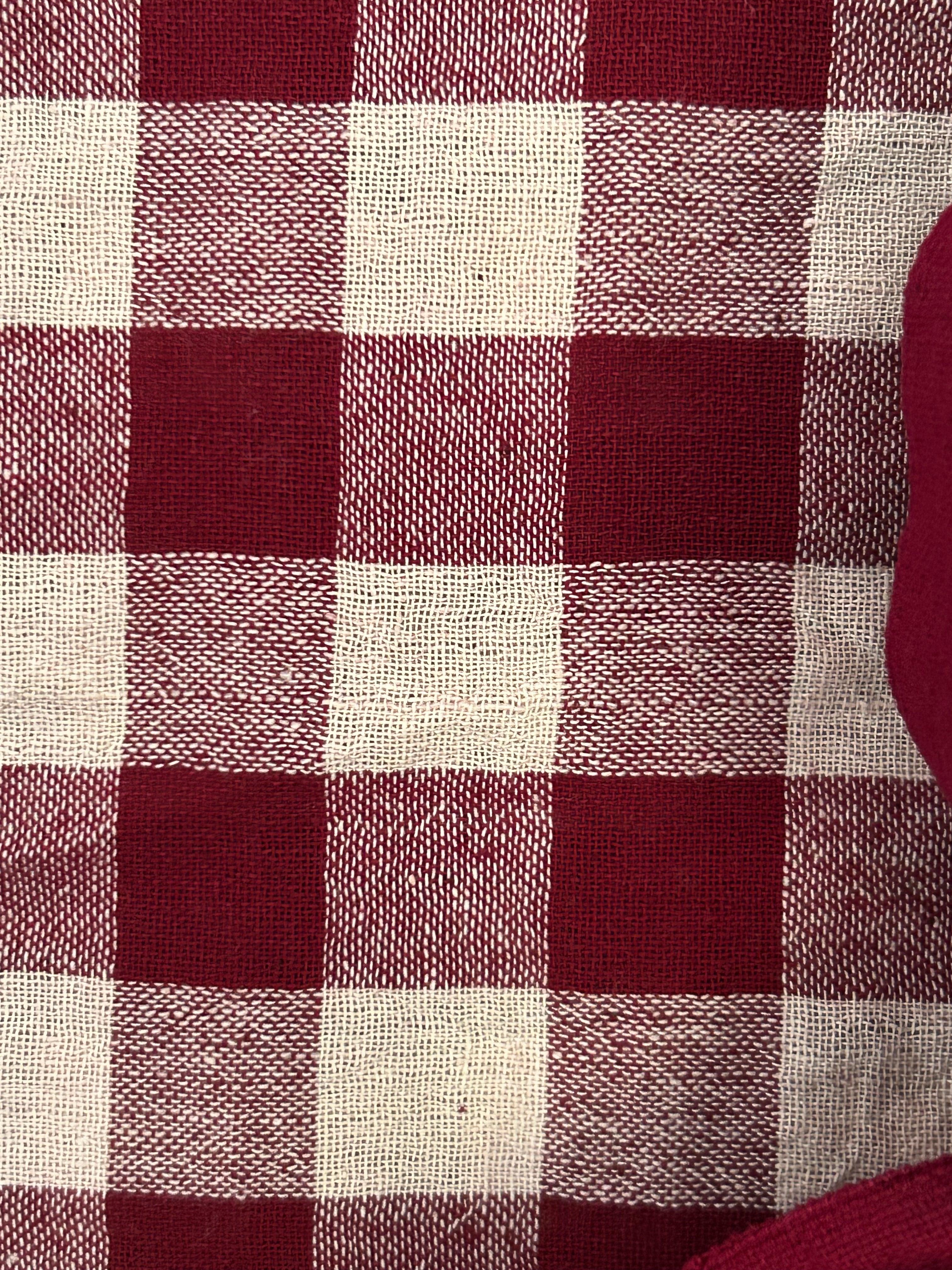 Handspun Handwoven Kotpad Suit Set - Maroon Checks