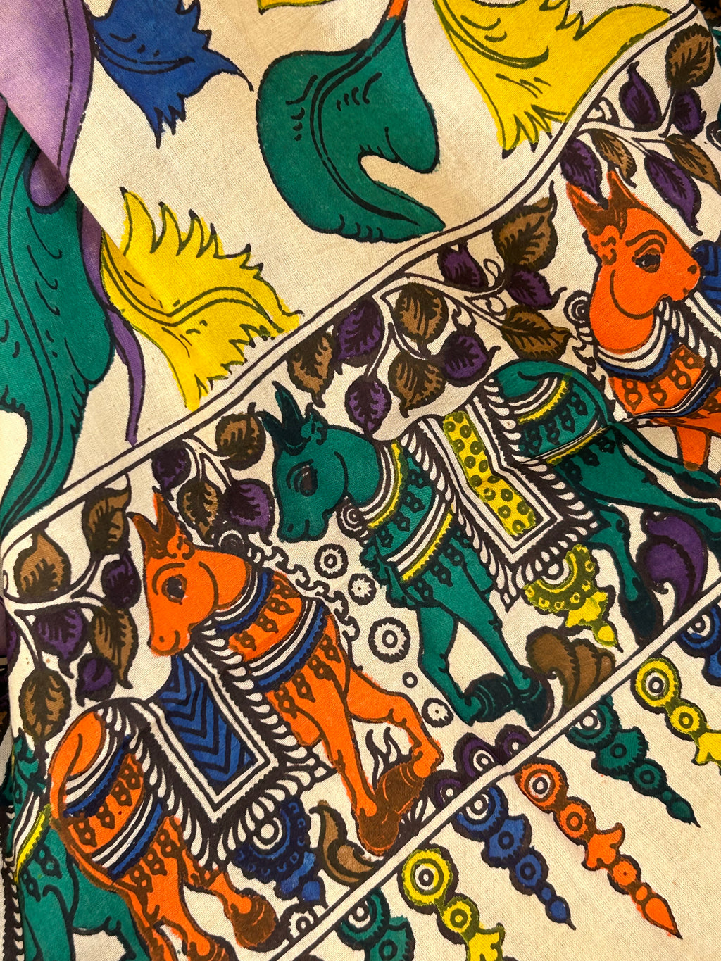 Handwoven Handcrafted Kalamkari Double Ikat Kurta Dupatta Set