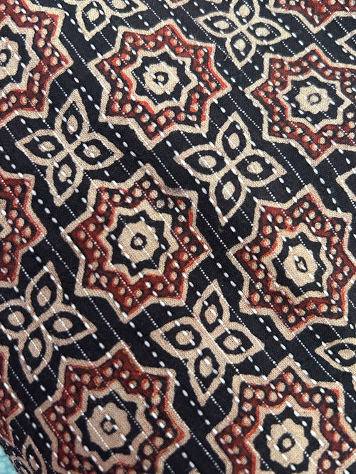 Ajrakh Cotton Machine Kantha Kurta