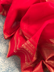 Handwoven Maheshwari Kurta Dupatta Set -Black & Red