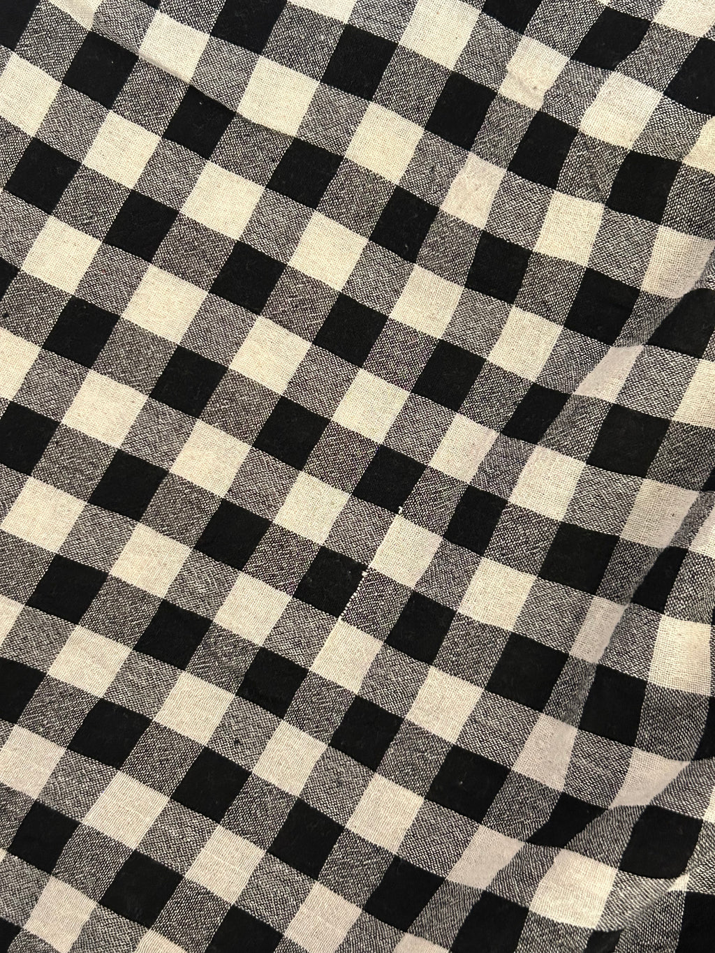 Handspun Handwoven Kotpad Suit Set - Checkered Black