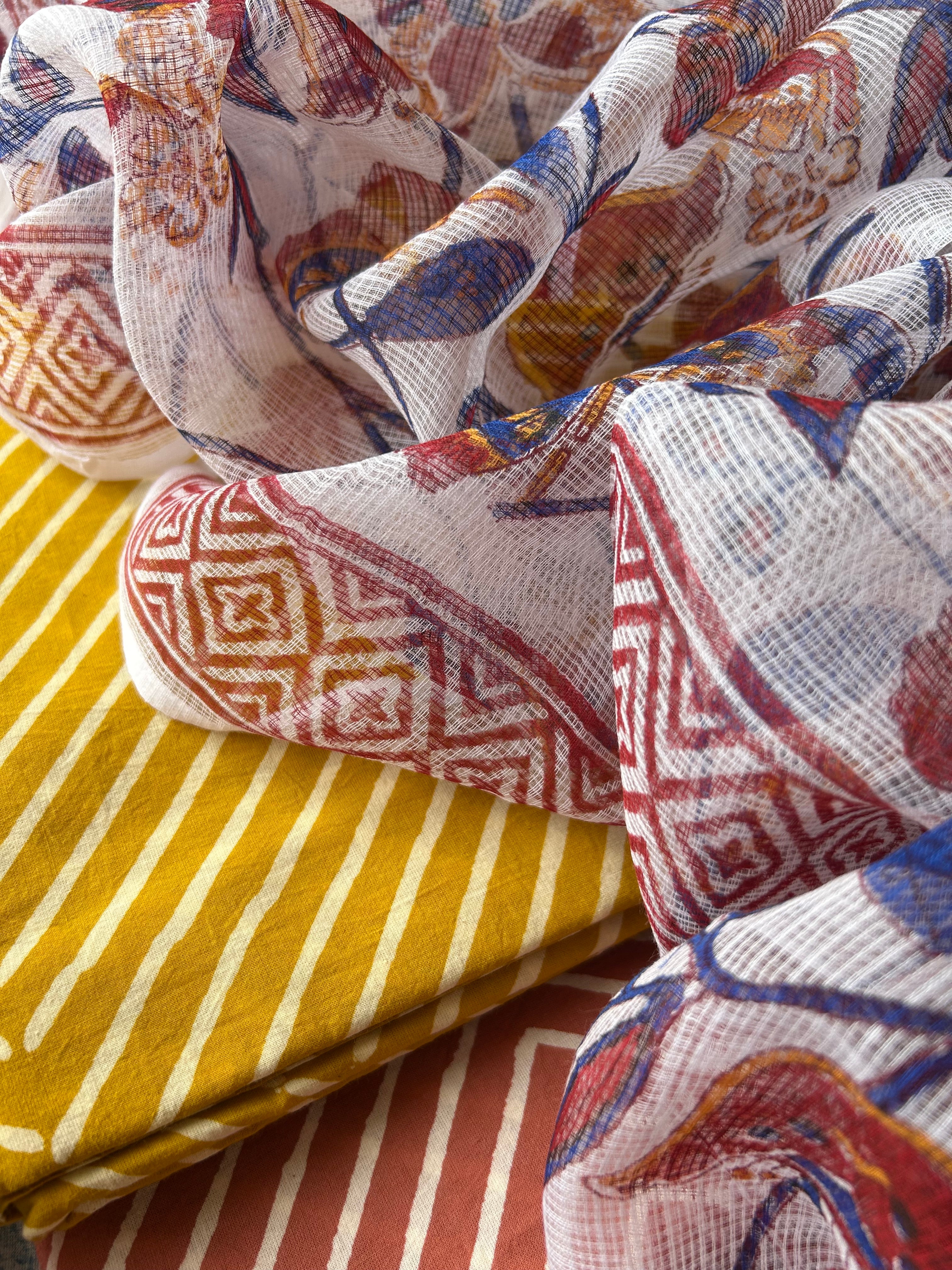 Handcrafted Cotton Kota Dupatta Suit