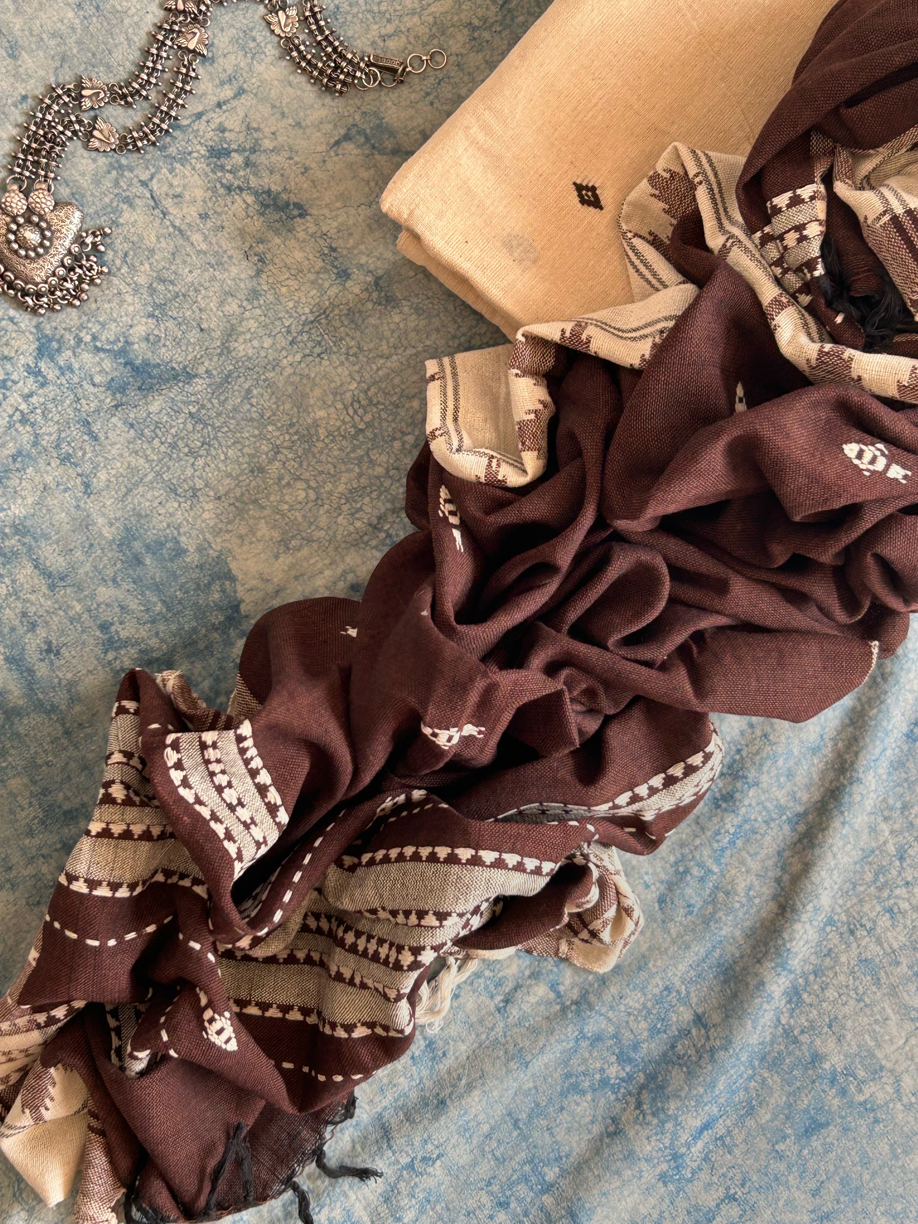 Handspun Handwoven Kotpad Kurta Dupatta Set