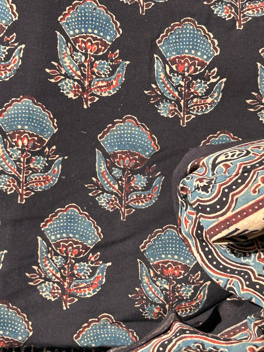Natural Dyes Handblock Ajrakh Cotton Suit