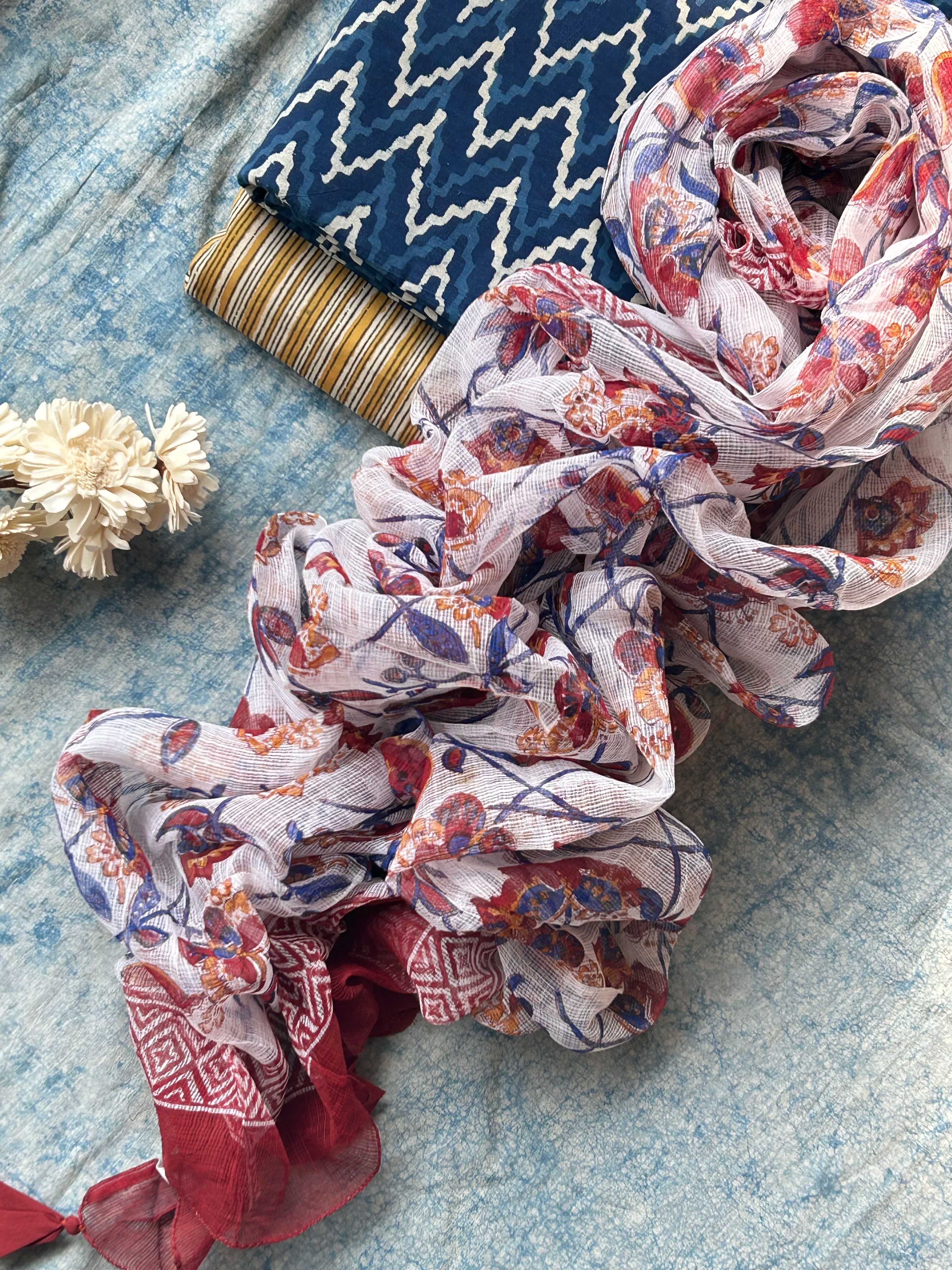 Handcrafted Cotton Kota Dupatta Suit