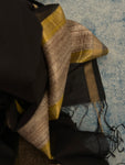 Handwoven Maheshwari Kurta Dupatta Set - Lemon Yellow & Black