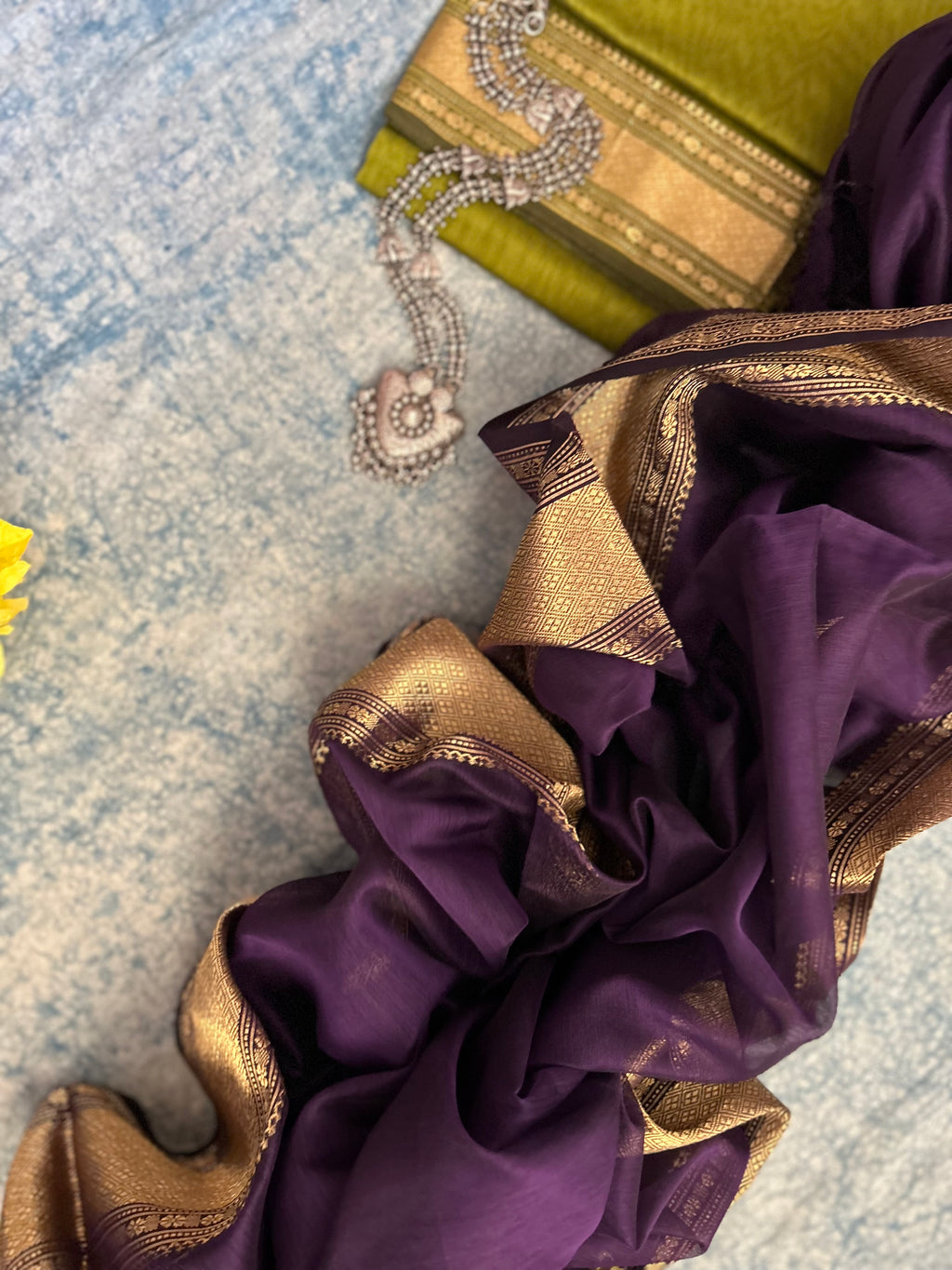 Handwoven Maheshwari Kurta Dupatta Set