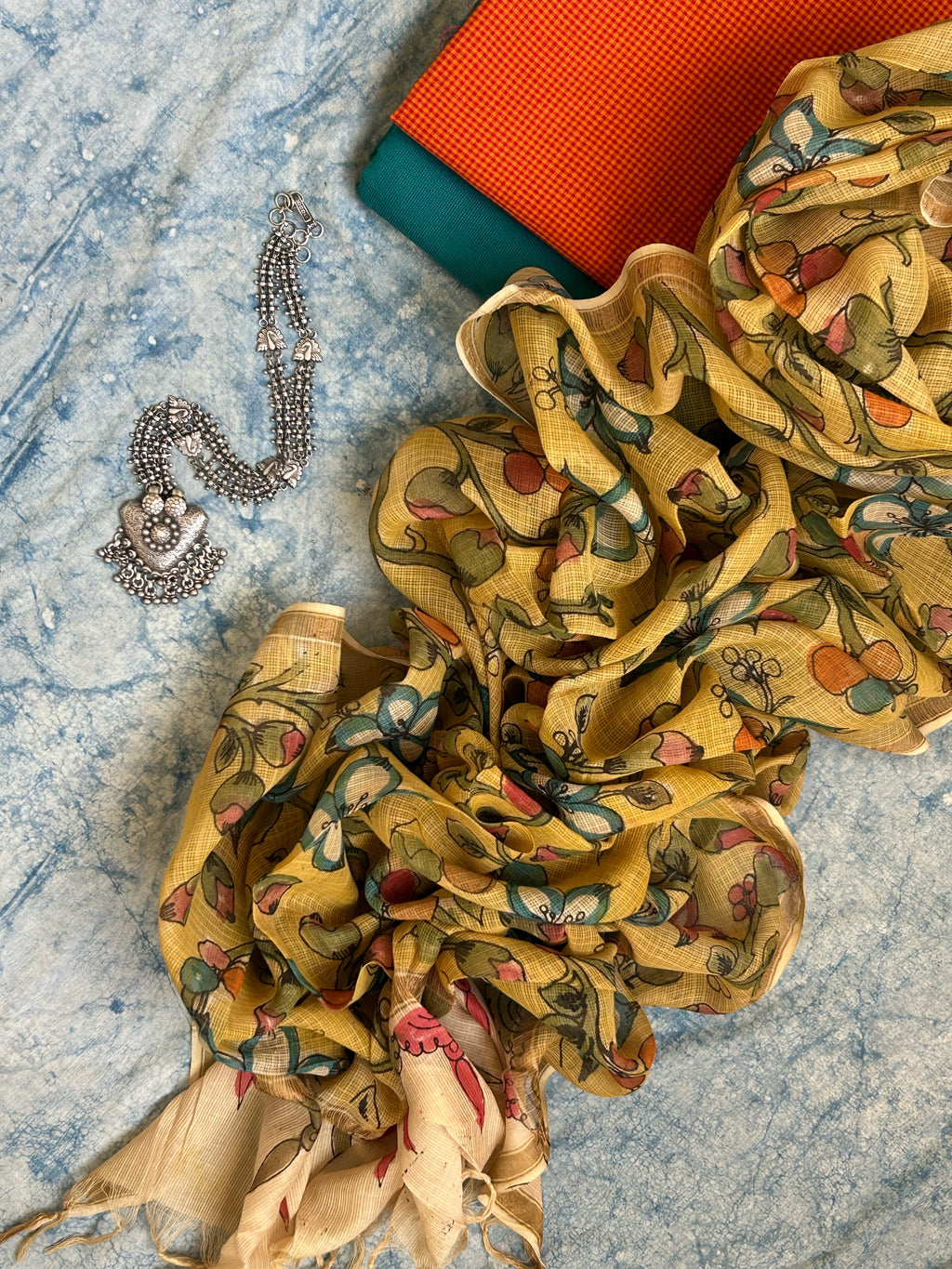 Handwoven Handpainted Kalamkari Set