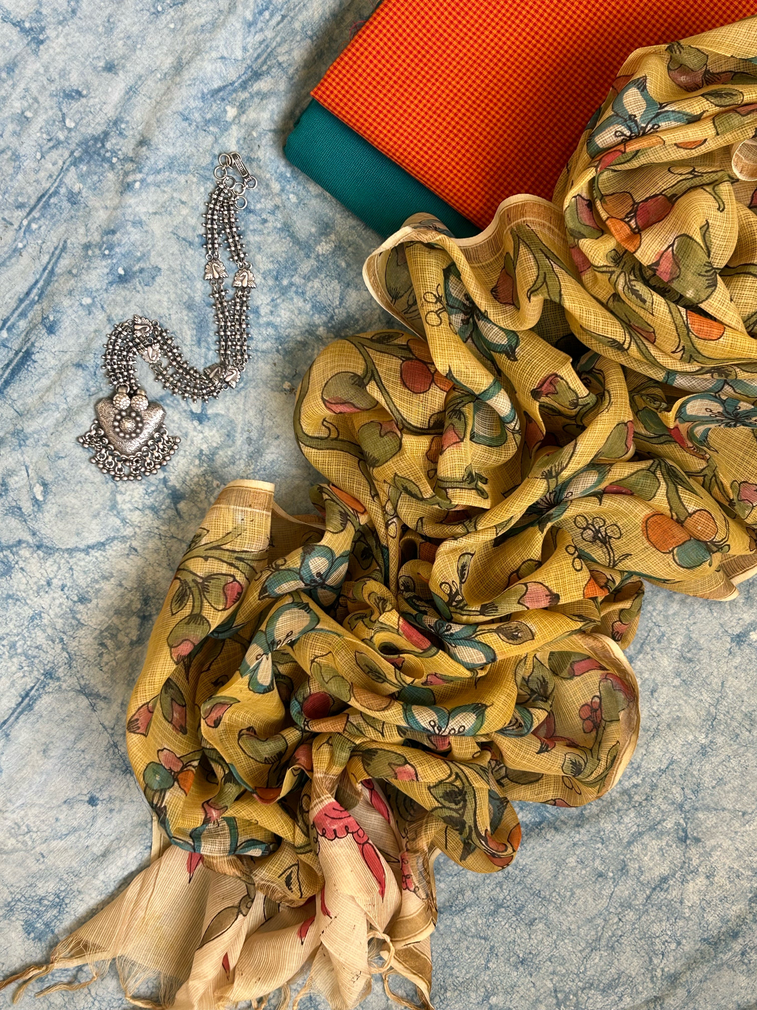 Handwoven Handpainted Kalamkari Set