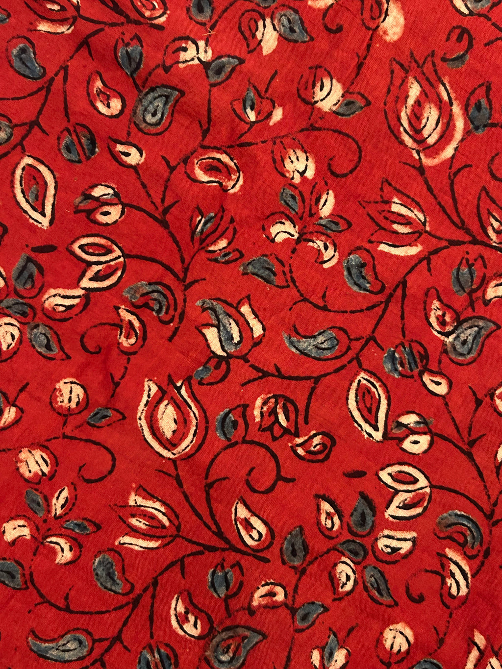 Handblock Printed Ajrakh Cotton - Madder Red (.95m)