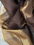 Handwoven Maheshwari Kurta Dupatta Set - Cola Brown