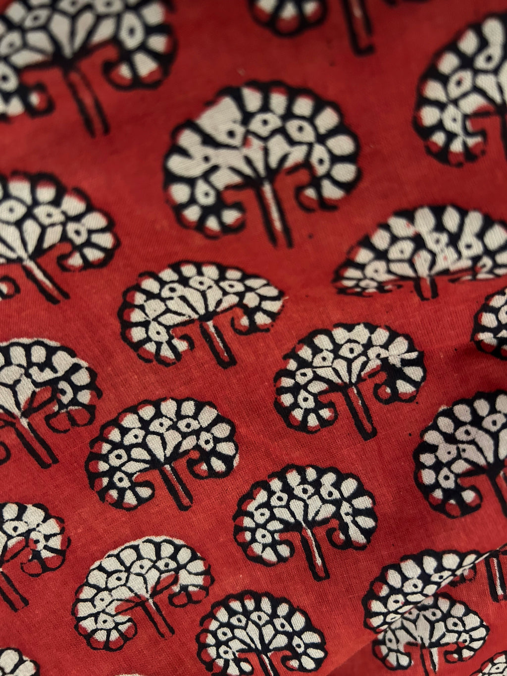 Handblock Printed Azofree dye cotton - Bagru Maroon(1m)