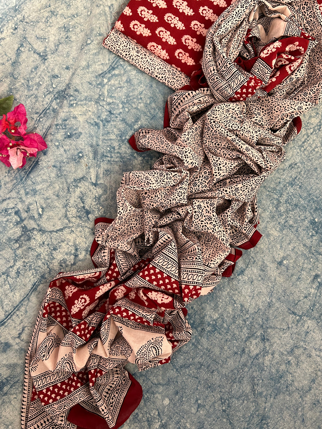 Natural Dyed Bagh Block Print Cotton Suit