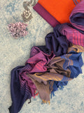Handwoven Bhujodi Set - Orange and Deep Plum