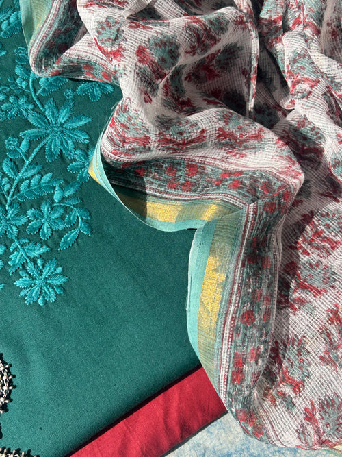 Hand Machine Embroidered Kurta Suit Set