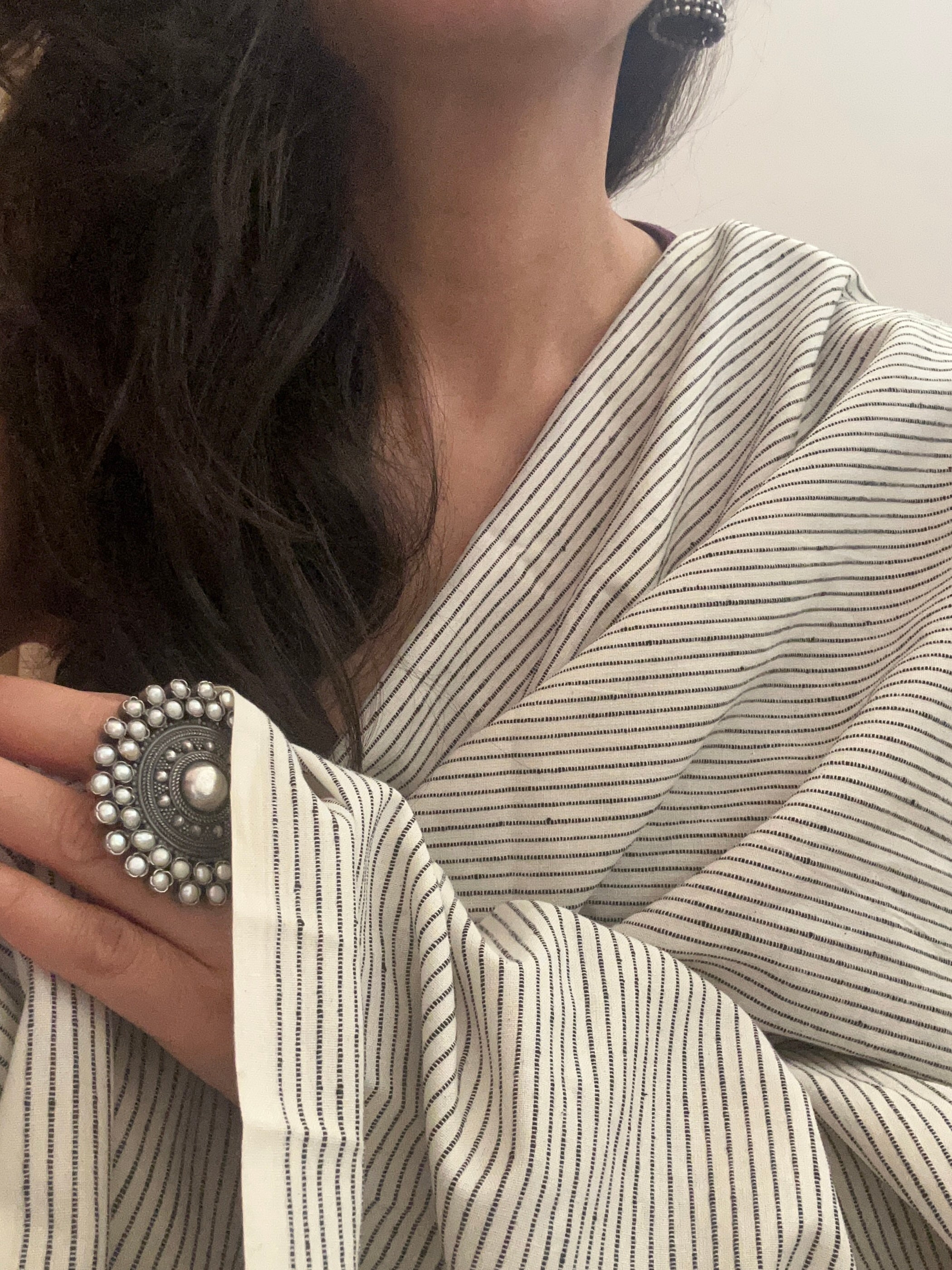 Handwoven 2.5m Fabric - White