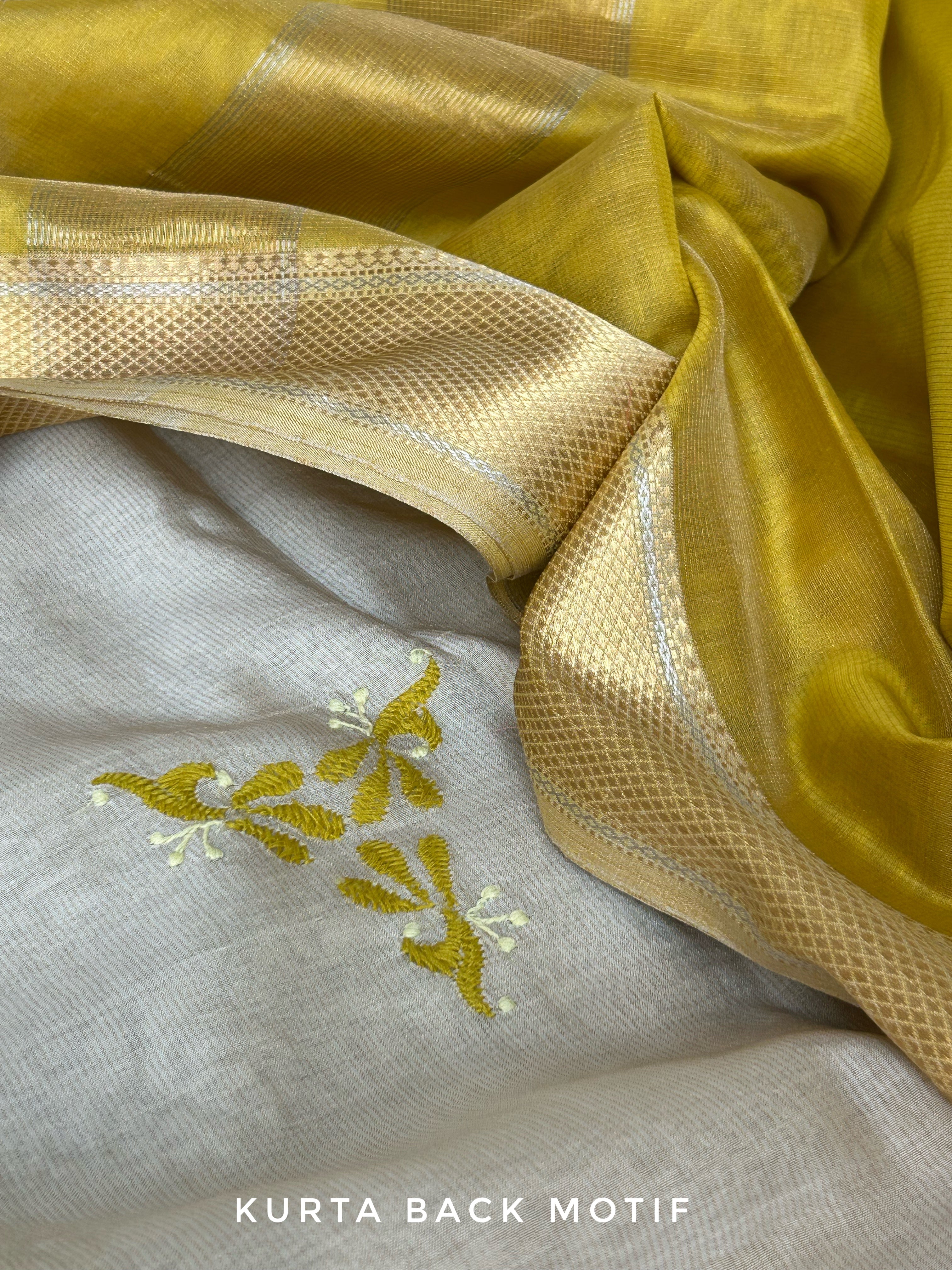 Handwoven Chikankari Work Maheshwari Set
