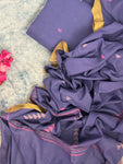 Blue Mist - Handwoven Bengal Jamdani Kurta Dupatta set