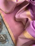 Handwoven Maheshwari Kurta Dupatta Set - Mauve