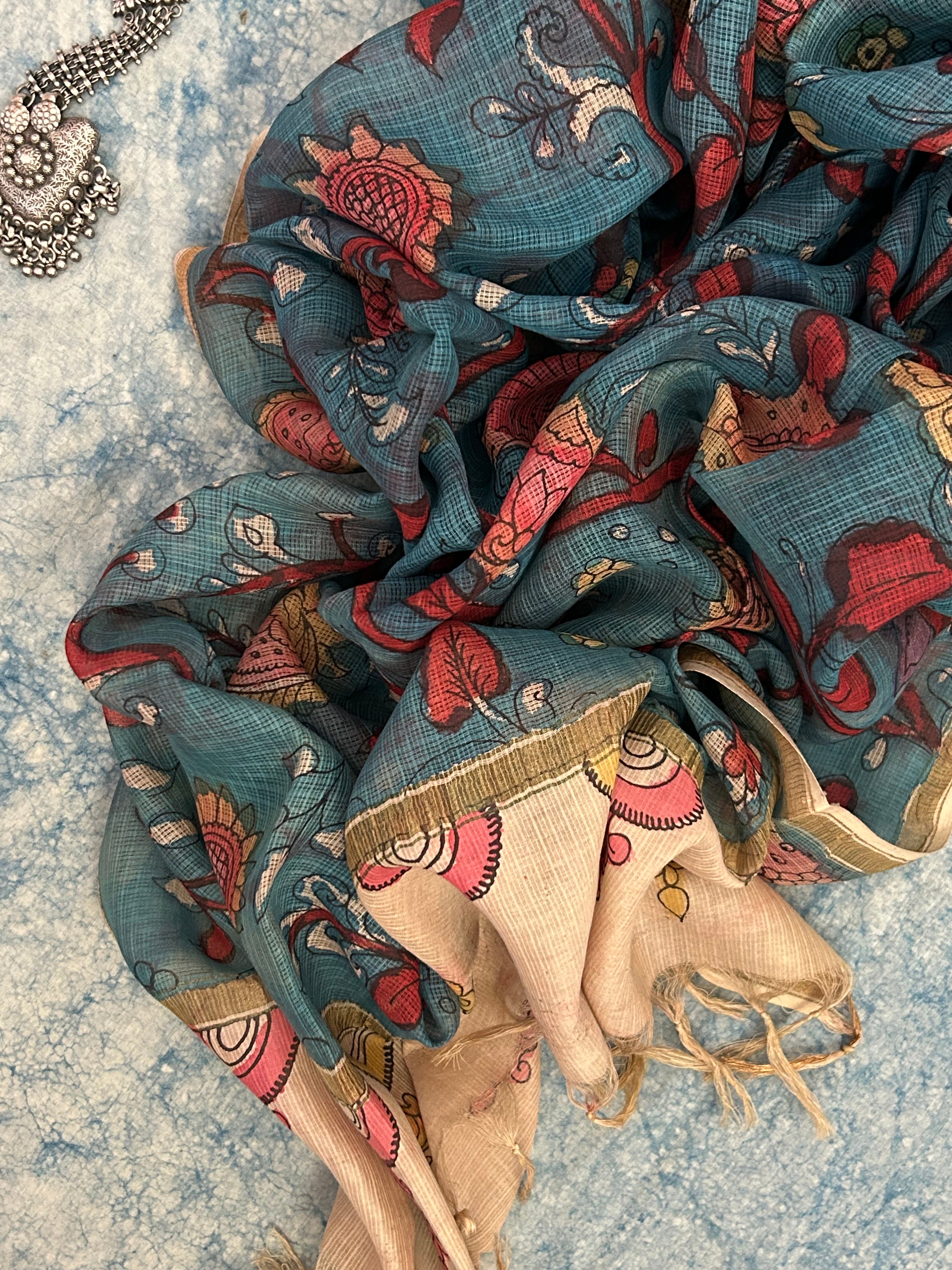 Handwoven Handpainted Kalamkari Set