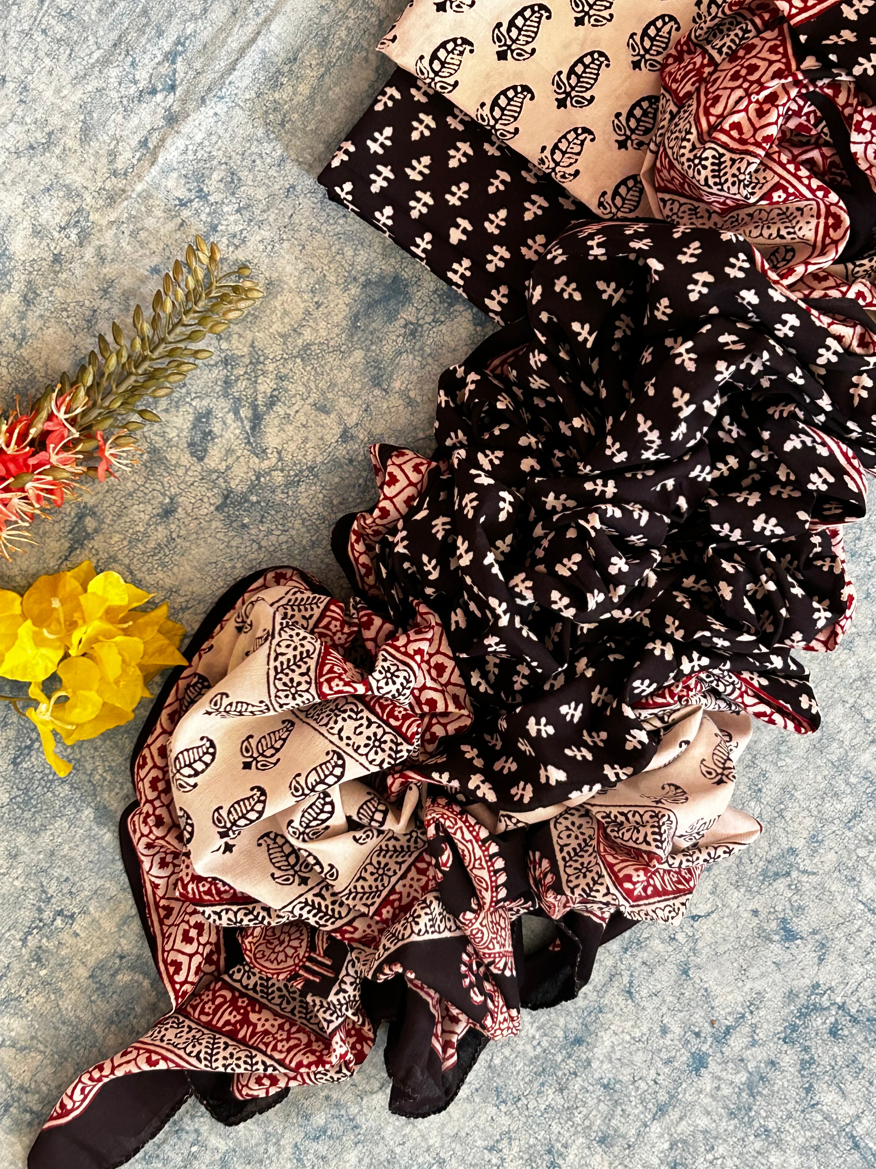 Natural Dyed Bagh Block Print Cotton Suit
