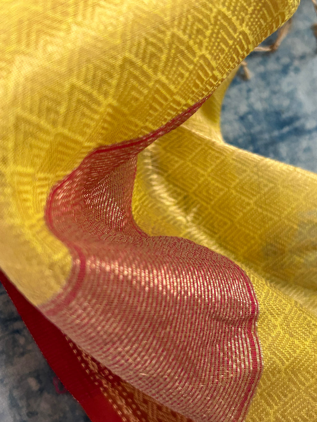 Handwoven Tissue Maheshwari Kurta Dupatta Set