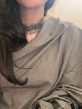 Handwoven 2.5m Checkered Fabric - Blue & Grey