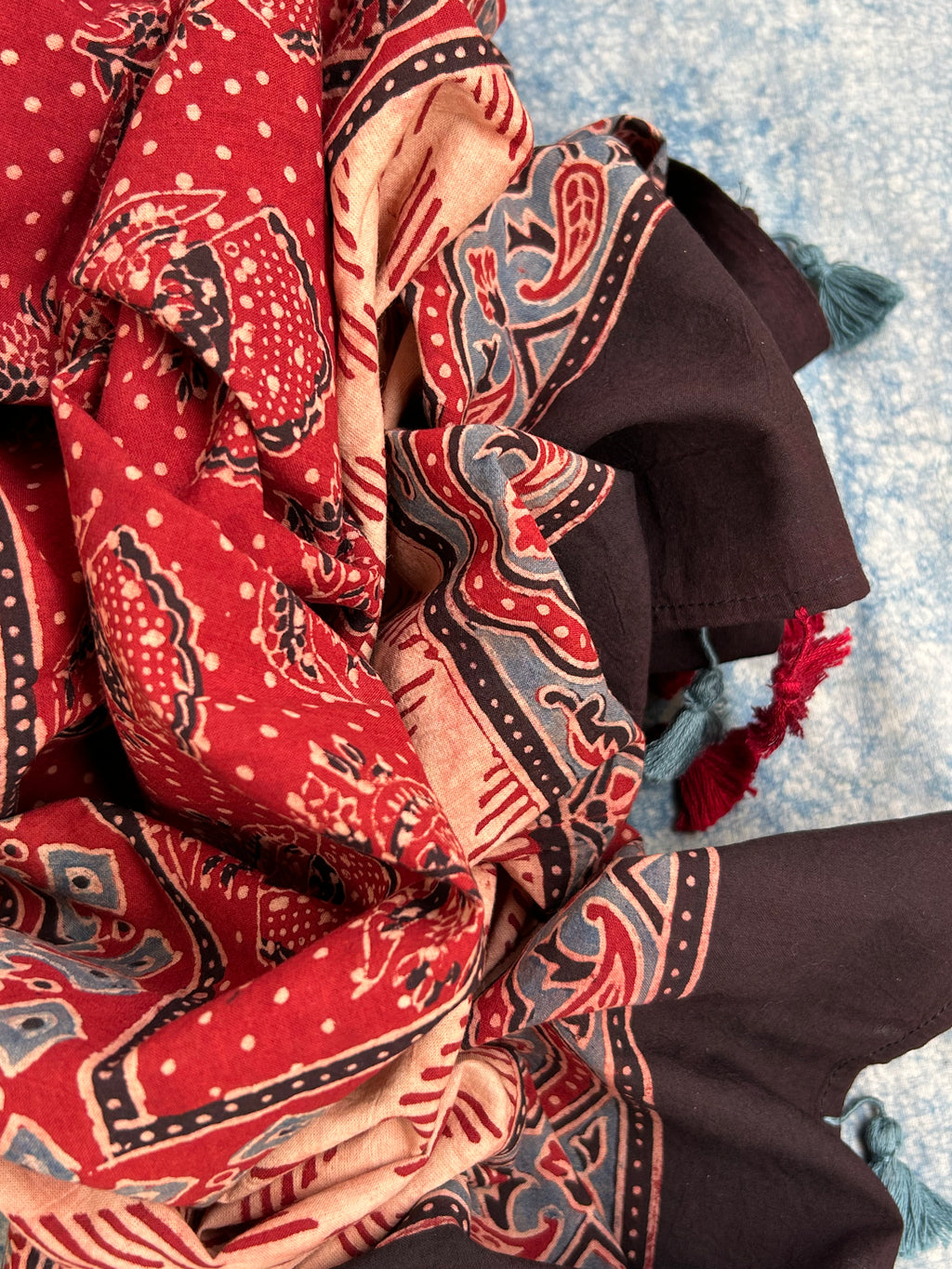 Natural Dyes Handblock Ajrakh Cotton Suit