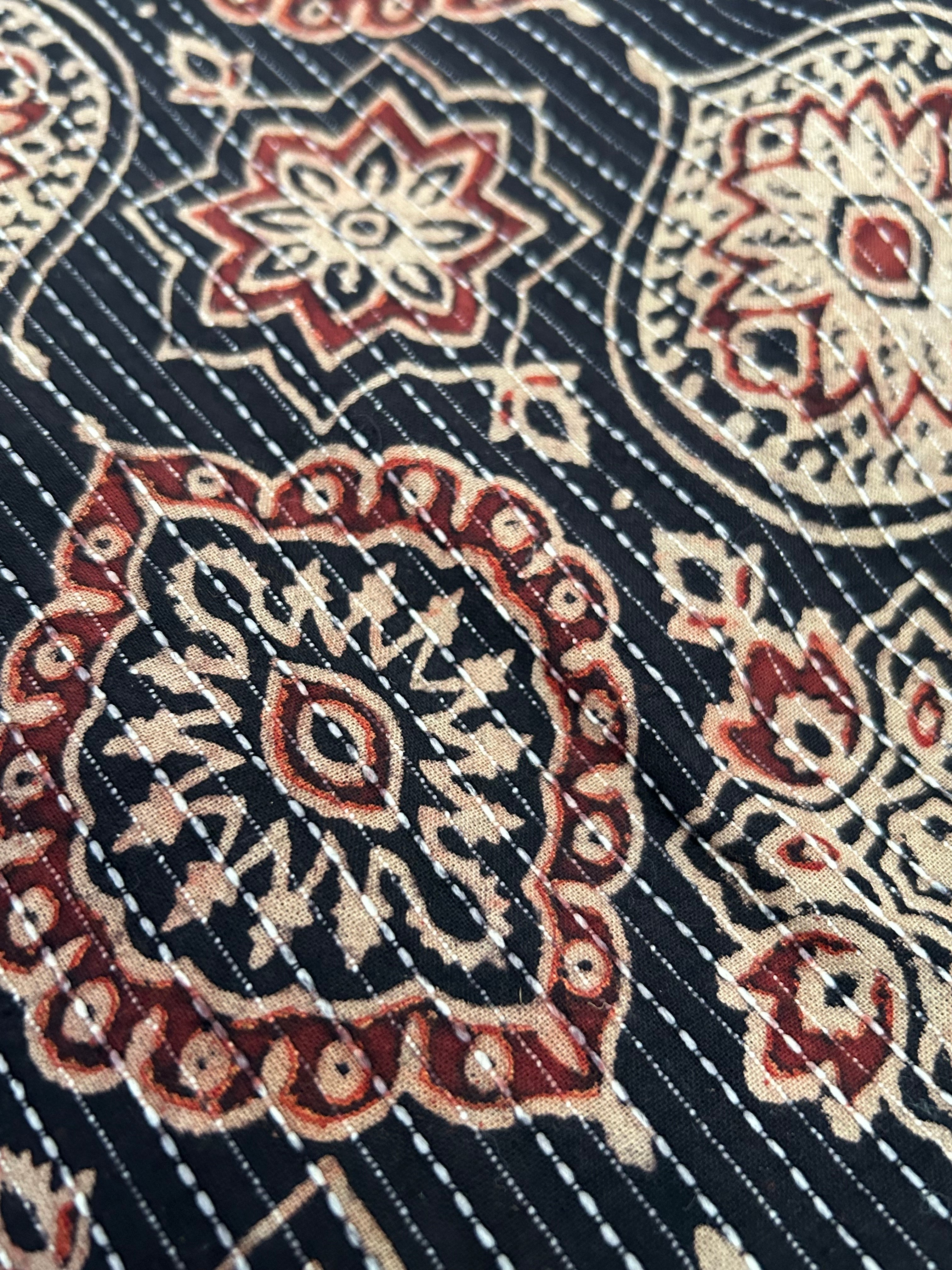Ajrakh Machine Kantha Cotton(2.5m)