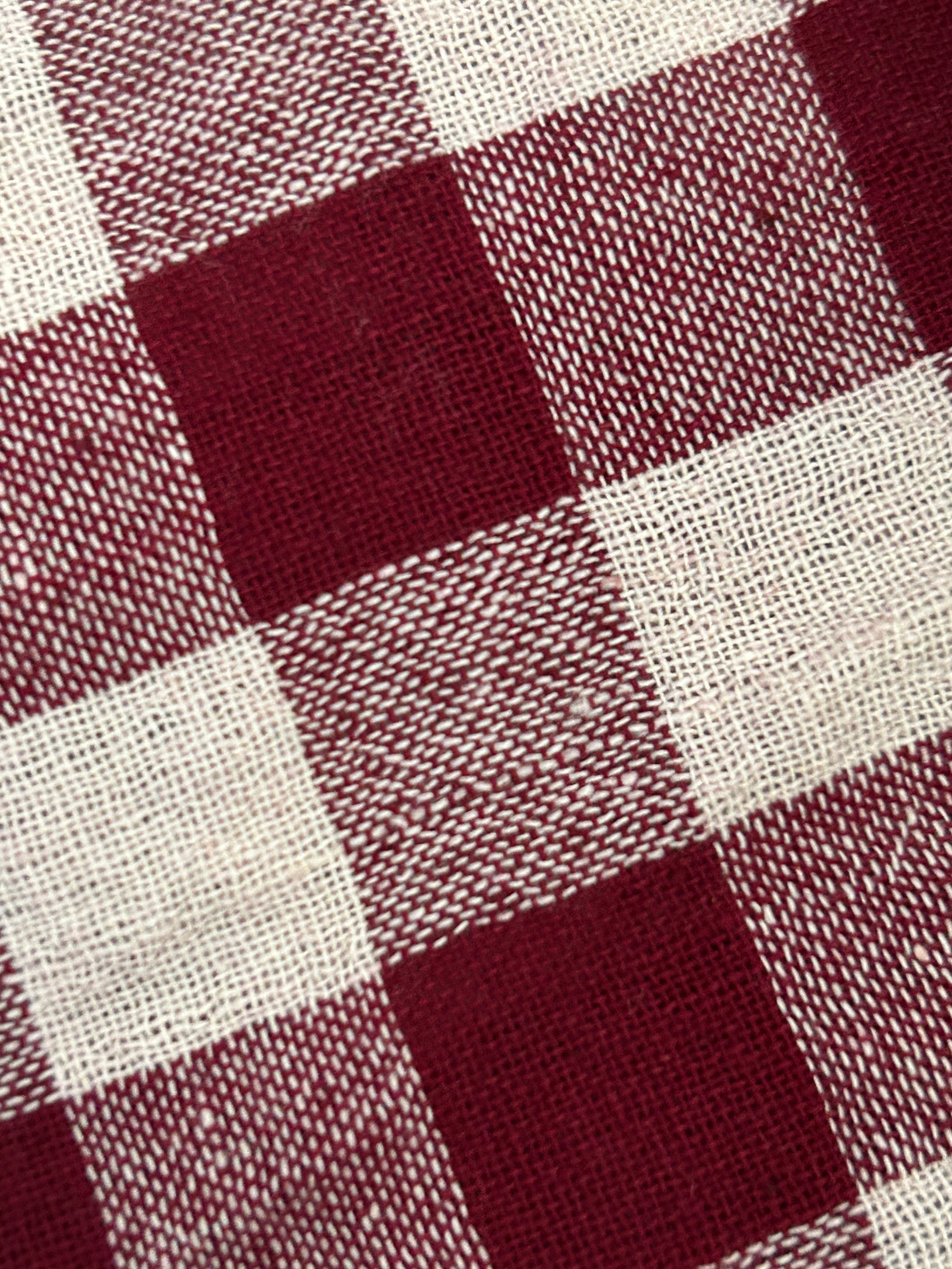 Handspun Handwoven Kotpad Suit Set - Maroon Checks