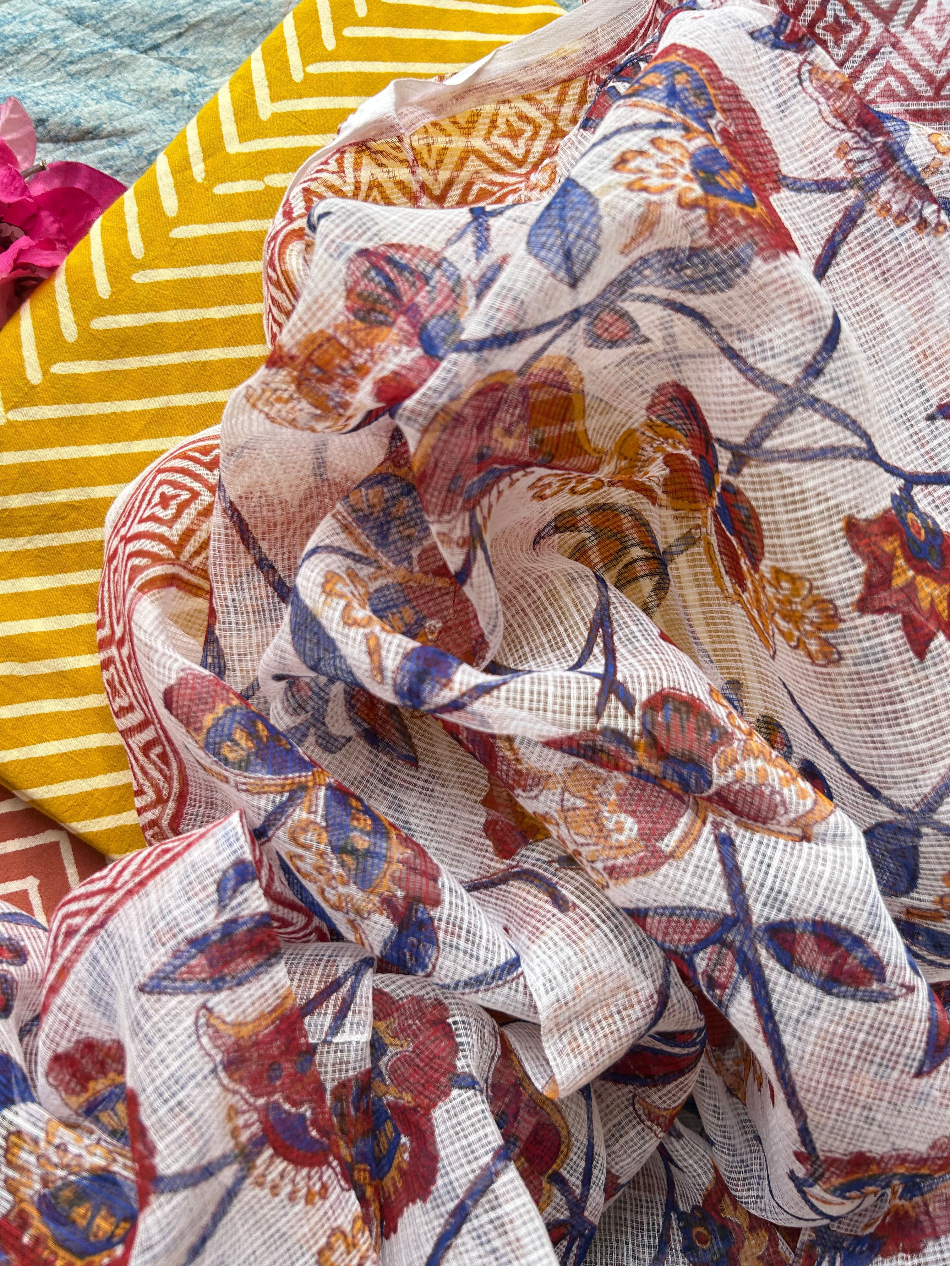 Handcrafted Cotton Kota Dupatta Suit