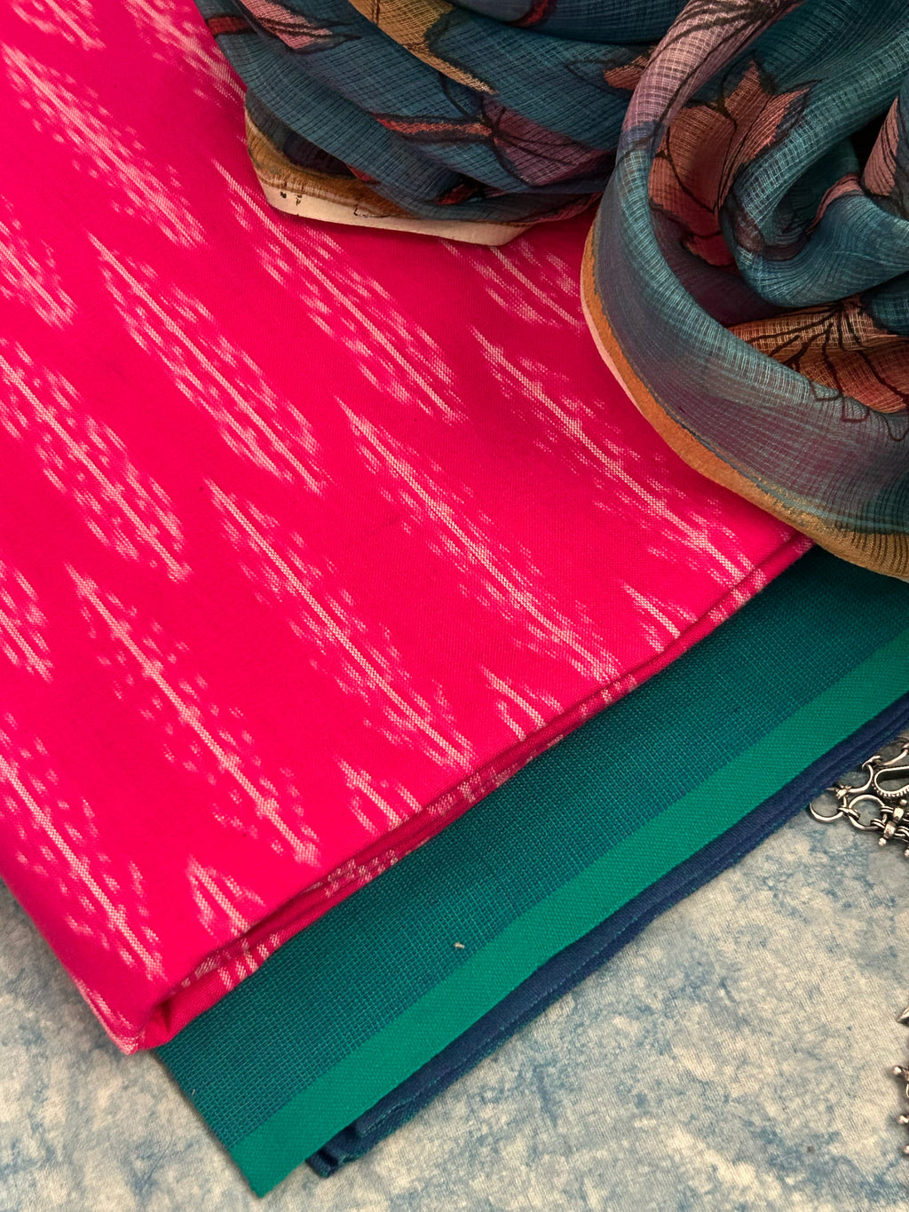 Handwoven Handpainted Kalamkari Set