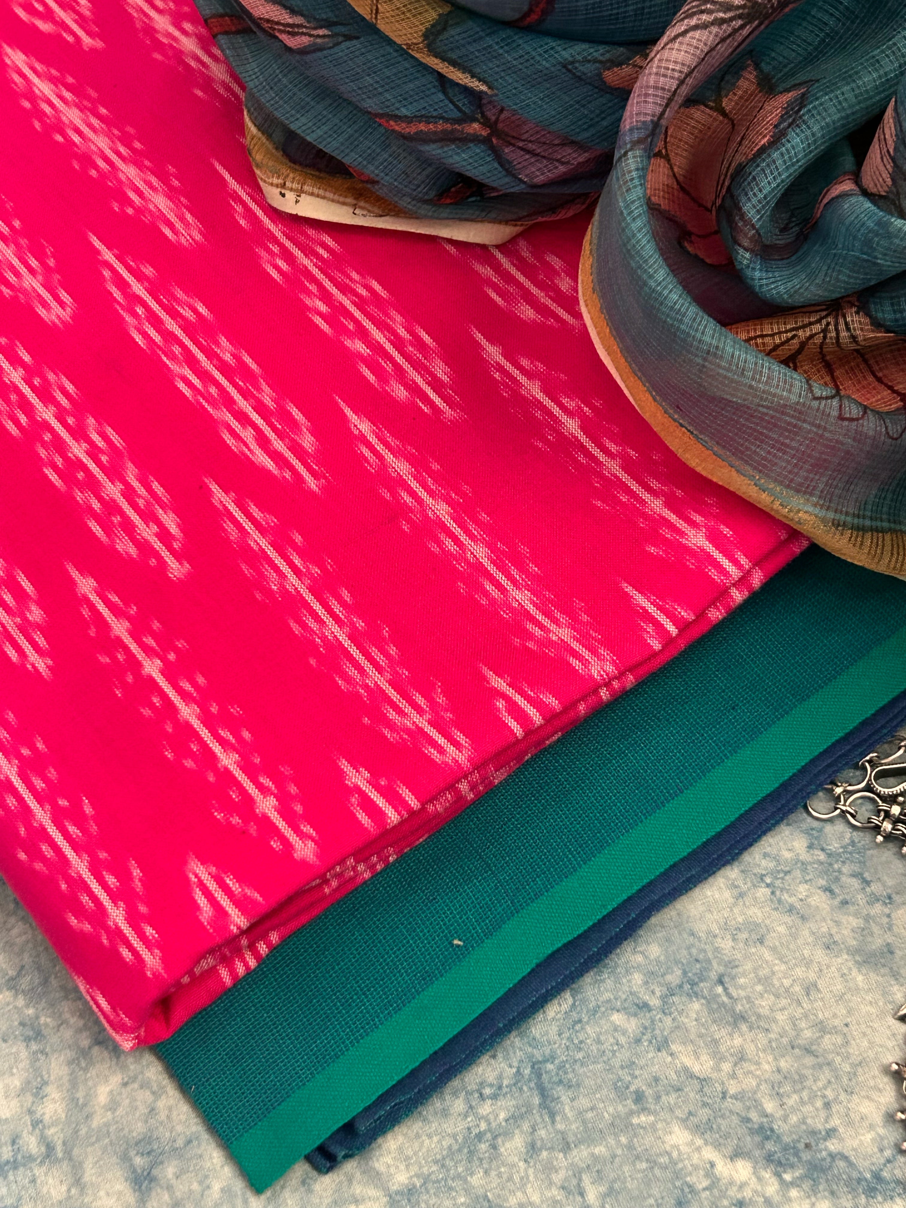 Handwoven Handpainted Kalamkari Set