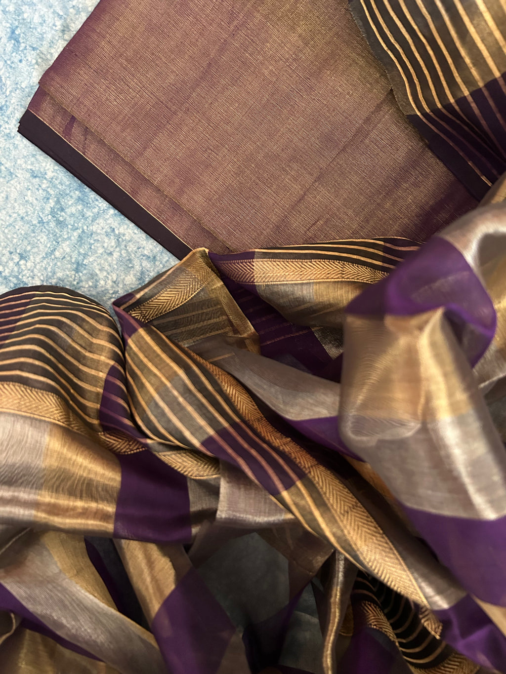 Handwoven Maheshwari Tissue Kurta Dupatta Set