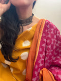 Handwoven Double Ikat Kurta Telia Dupatta Set