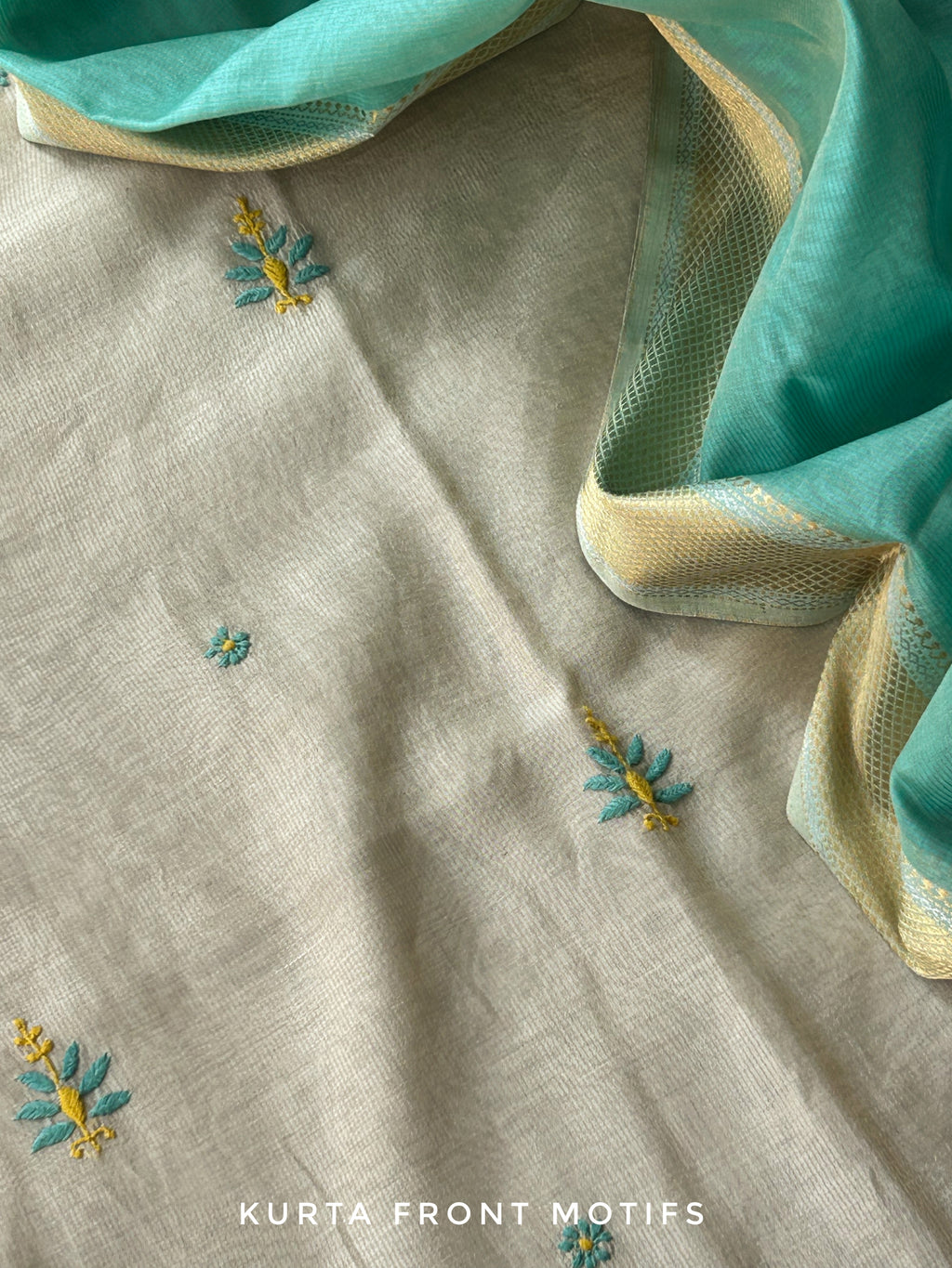 Handwoven Chikankari Work Maheshwari Set