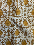 Handblock Printed Azofree dye cotton - Mustard (2.4m)