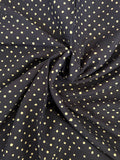 Handblock Printed Azofree dye cotton - Navy Blue Polka (2.4m)